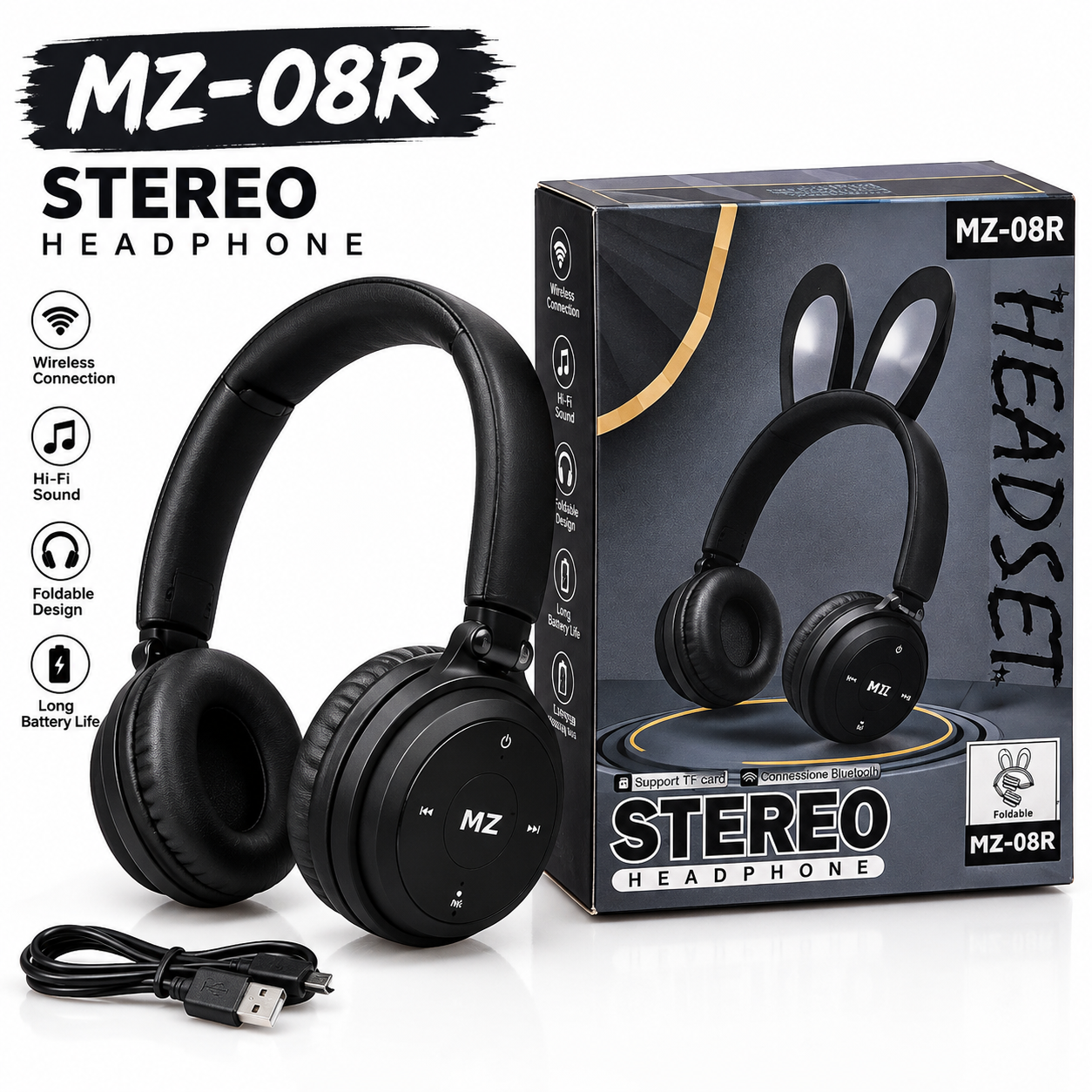 هدست بلوتوثی مدل خرگوشی مدل MZ-08R