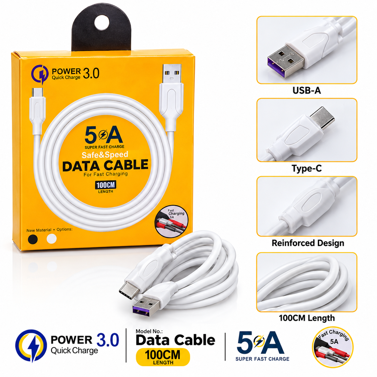 کابل TYPE-C سوپر فست شارژ A910 اورجینال پکدار