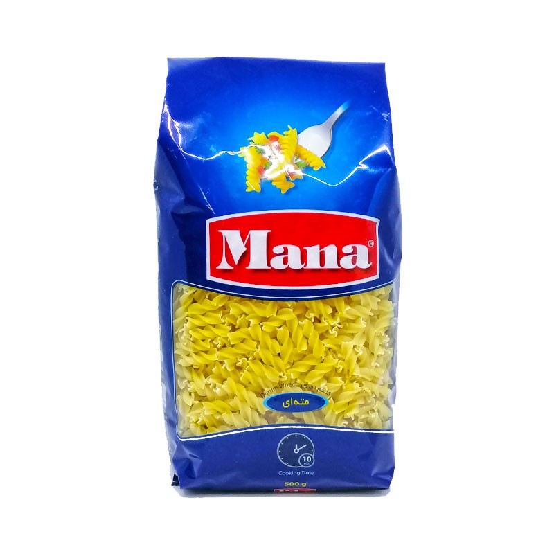 مانا ماکارونی فرمی  طرح  پیچ پیچی  500 گرم (خالص)