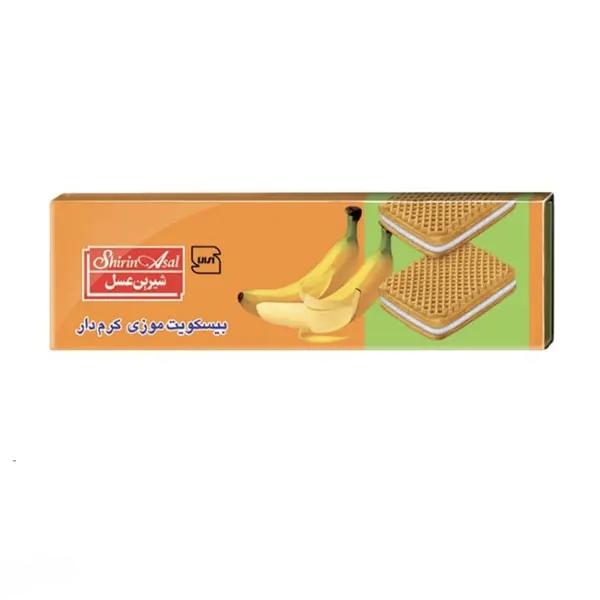 شیرین عسل بیسکویت کرمدار  باطعم موز ۱۲۰ گرم