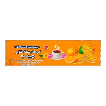 مینو بیسکویت کرمدار ساقه طلایی باطعم پرتغالی ۲۰۰ گرم