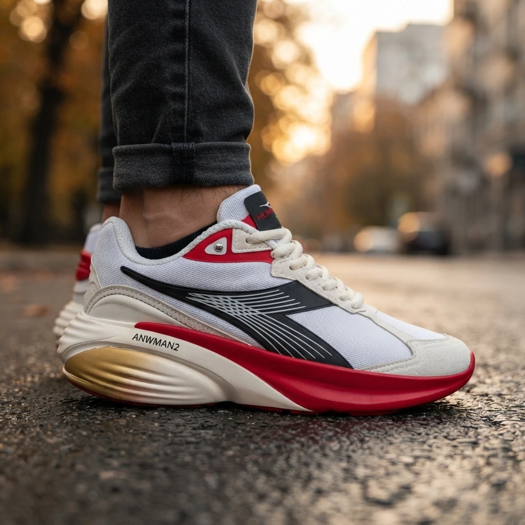 کتونی دیادورا مدل اتم استار رنگ سفید طلایی جدید و ترند diadora