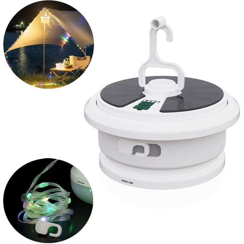 چراغ و ریسه خورشیدی گرین لاین LED Lumex با ریسه ۱۰ متری و نور RGB | راک سنتر