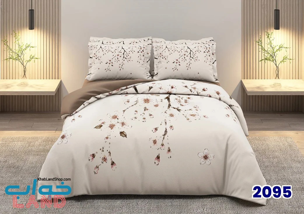 روتختی سه بعدی دو نفره طرح شکوفه بهاری کد 2095 خواب لند