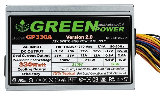 پاور کامپیوتر گرین مدل GP330A ظرفیت ۳3۰ وات