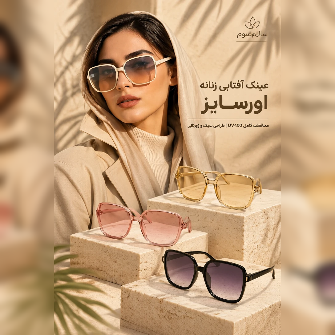 عینک آفتابی زنانه فرم مربعی UV400